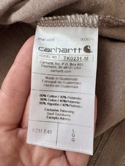 Carhartt Loose Fit Brown Long Sleeve Crew Neck Logo T-Shirt Men’s L TK0231-M