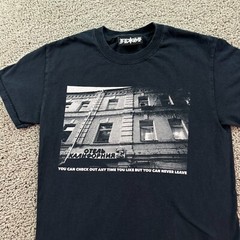 Frost Shirt Mens Small Black White Cyrillic You Can Never Leave Short Sleeve