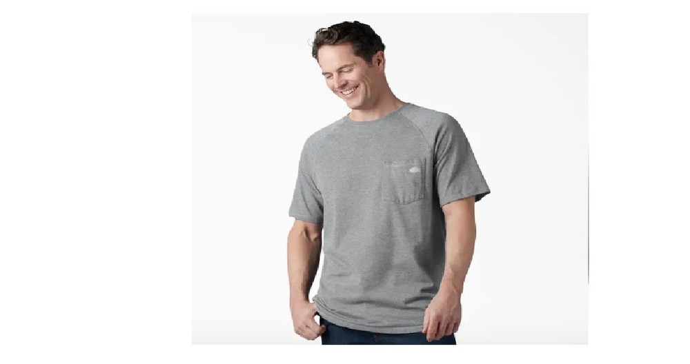Dickies – Mens Performance Cooling Tee, Heather Gray, Size 2X Tall
