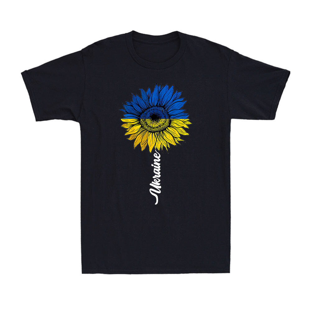 I Stand with Ukraine Patriotic Ukraine Flag Sunflower Vintage Men’s T-Shirt
