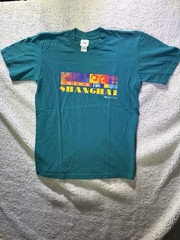 VNTG Shanghai China T Shirt Mens Small Chinese Tourist Travel Tee Blue