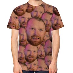 Funny Personalised T Shirt All Over Face Front & Back Printed Custom Men Stag Do
