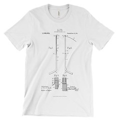 Hockey Stick Patent T-Shirt.100% Cotton Comfy Tee on Black White or Gray. NEW