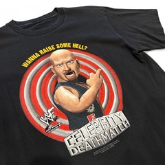 Vtg Stone Cold Celebrity Death Match T Shirt L Black 90s WWF Wrestling Tee WWE