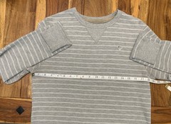 Ditch Plains Gray Striped Cotton Polyester Thermal Crew Neck Shirt | Men’s Sm***