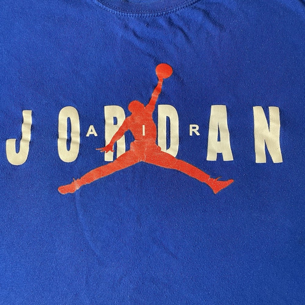 Vintage Air Jordan Jumpman T Shirt Size Men’s Med Large Blue Red VTG Gemrock Tee
