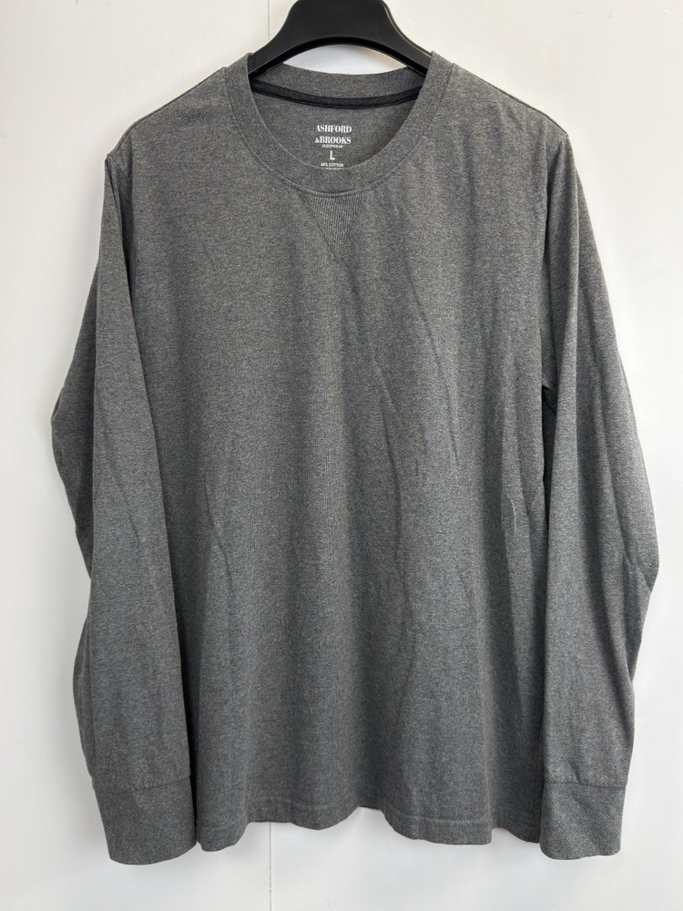Ashford & Brooks Grey Long Sleeve Crewneck T-Shirt Men’s L Sleepshirt