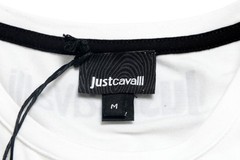 Just Cavalli Men’s White Graphic Print Crewneck T-Shirt US 2XL IT 56