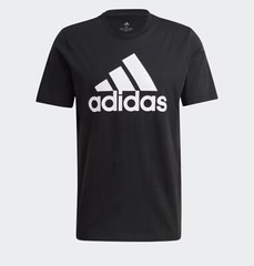 NWT adidas men Essentials Single Big Logo Tee Size S BLACK