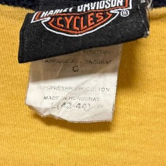 【HARLEY-DAVIDSON】00s Ringer T-shirt 両面ロゴ 星条旗 リンガーTシャツ S-5950