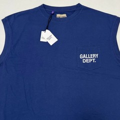 Gallery Dept Augi Sleeveless Tee Navy Mens Large Pocket Logo NWT