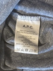 APC Paris Long Sleeve T Shirt Size Small Heather Blue Henley Style V Cut Collar