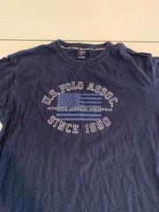 U.S. Polo Assn. Shirt Large Navy Heritage Sportswear Preppy Tennis Rugby 90s