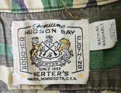 Vtg 60s Hudson Bay Outdoors Camo Shirt USA Made Herters Medium Has Been Altered