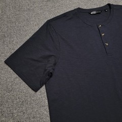 Travis Mathew Shirt Mens Extra Large Heather Black All Adrift Henley Soft Casual