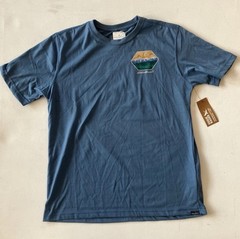 Eddie Bauer Mens Graphic T Shirt NWT Blue Mountain Sunset Logo Size Medium Hike