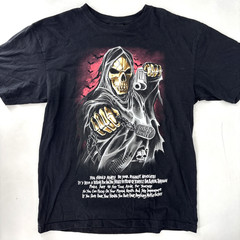 Teddy Fresh Shirt Mens Medium Black Grim Reaper Graphic Tee Mental Health Quote