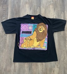 Vintage Lion King Tshirt Simba Disney Shirt Graphic Black Movie Promo Fits XL