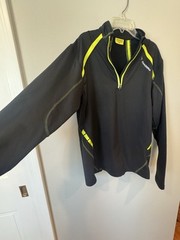 Diadora Half Zip Mock Neck Long Sleeve Athletic T-Shirt Mens Size M Compression