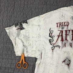 Affliction Shirt Men XL White Tried True Trademark Eagle Graphic Biker Red Foil