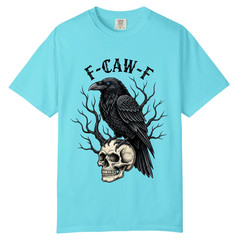 Black Crow F Caw F Skull T shirt, Comfort Colors T Shirt, Unisex Streetwear Tee