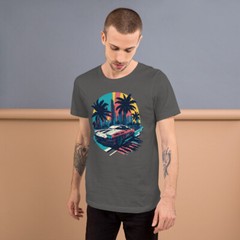 Exotic Car Tropical Street Unisex t-shirt