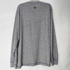 Ocean Coast Shirt Men L Gray Casual Weekend Stretch Henley Long Sleeve Top