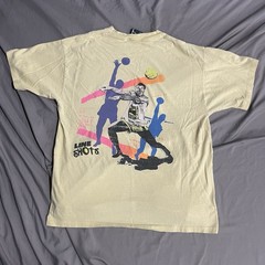 Vintage 90s Line Shots Volleyball Yellow T Shirt Size Medium Made In USA Cotton