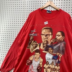 Vintage Black Heritage Legendary Hero’s Shirt Mens 3XL Red Ali Malcom X King