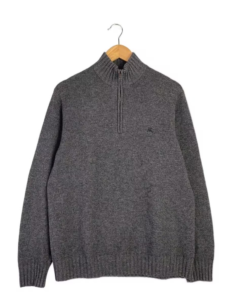 BURBERRY LONDON Knit Sweater (Thick) L Cashmere Gray Solid Color A1N15-422-07
