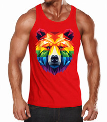 Geometric Bear in LGBT Flag, Gay Pride Bear Tank Top
