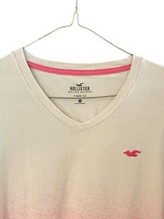 Hollister Must Have Collect Shirt Mens Medium Pink White Adult Casual V Neck Tee