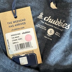 Men’s Chubbies The Giant Wave Tank Top Blue NWT Size Small