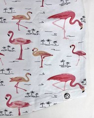 Men’s T-Shirt Free Planet Small Fun Flamingo Prints White Short Sleeve Stretch