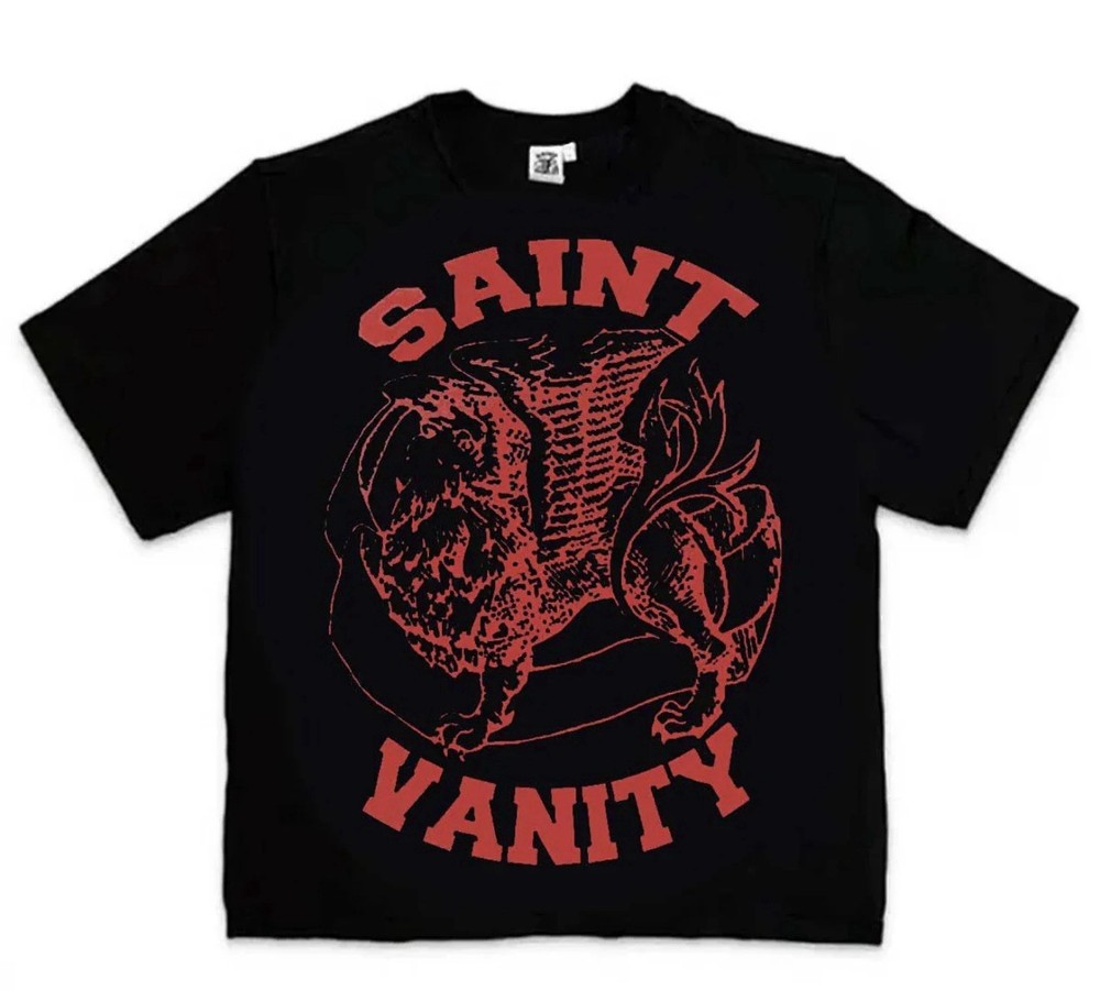 Saint Vanity Griffin Tee T-Shirt Black / Red Size Small NWT