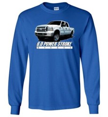 6.0 Powerstroke Shirt, Mens Diesel Truck F250 Long Sleeve T-Shirt