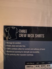 STAFFORD 3 Large Crew Neck White T-Shirts 100% Cotton Comfort. New In Package.