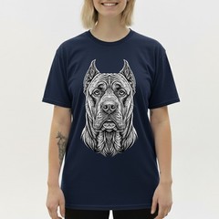Cane Corso T-Shirt Line Art Dog Portrait Mastiff Lover Graphic Tee Shirt S-5XL