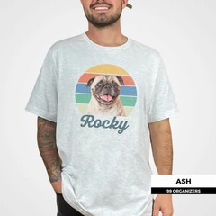 Custom Pet Portrait Comfort Tee Retro Dog Cat Personalized Animal Lover Gift