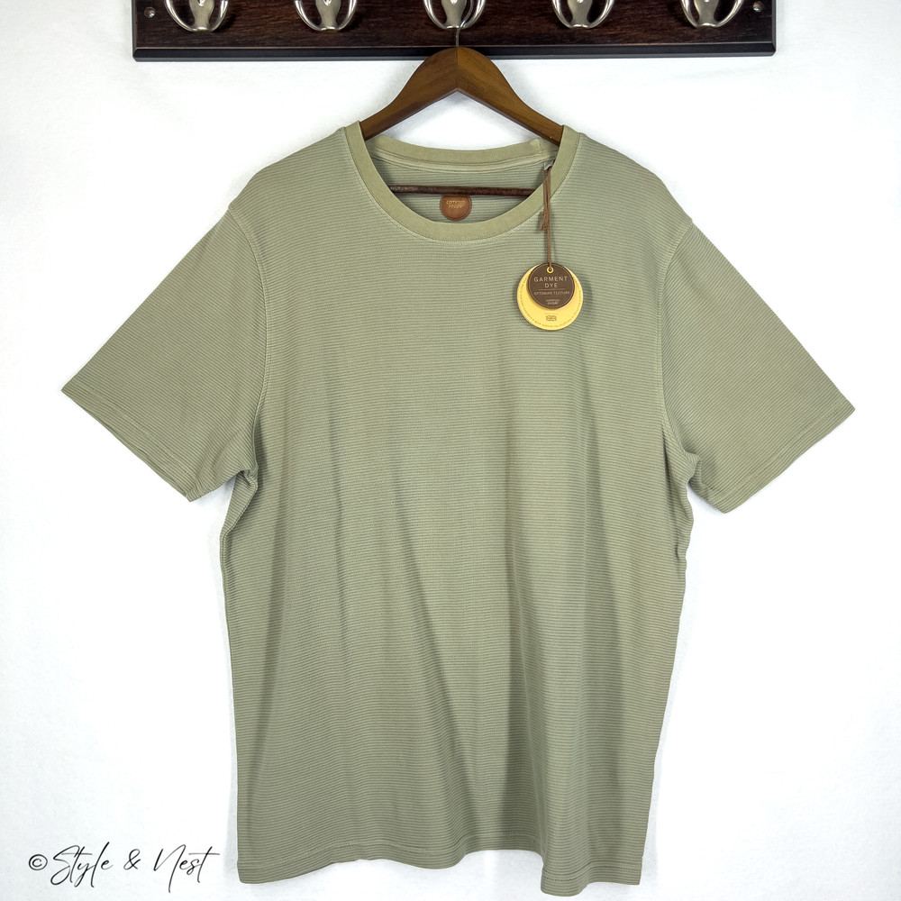 Common People Waffle Knit Tee Medium Sage Light Green Cozy Ribbed Coastal