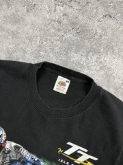 Vintage Isle Of Man TT Races Motorbike Racing Road Black T-Shirt Tee 90s