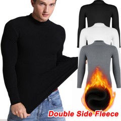 Mens Mock Turtleneck T-Shirt Long Sleeve Warm Pullover Basic Undershirt Tops