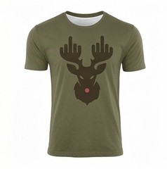 Reindeer Middle Finger Graphic T-Shirt