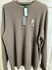 NWT Men’s XL Travis Mathew Waffle Knit Crew Souvenir Stand Shirt Espresso