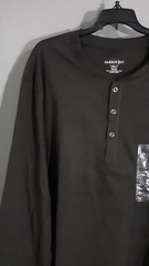 New-MEN’S HARBOR BAY LONG SLEEVE HENLEY BROWN SHIRT. STRAIGHT HEM.SZ 3XLT reg$40