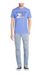 PEANUTS SNOOPY Men’s Size S (34-36) Graphic T-Shirt Short Sleeve • Blue