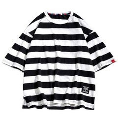Oversized Striped Tee – Summer Cotton Fashion Hip Hop Streetwear Men T Shirt 5XL
