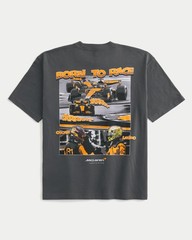 McLaren F1 T-Shirt Born To Race Lando Norris Oscar Piastri Graphic Tee Washed