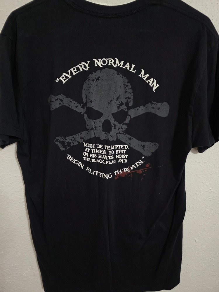 BC Shirt Mens Large Black Every Normal Man Skull Pirate Graphic Tee Quote