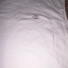 Champion Mens XL White Crew Neck Sleeveless Muscle Jersey Cotton Logo Tagless